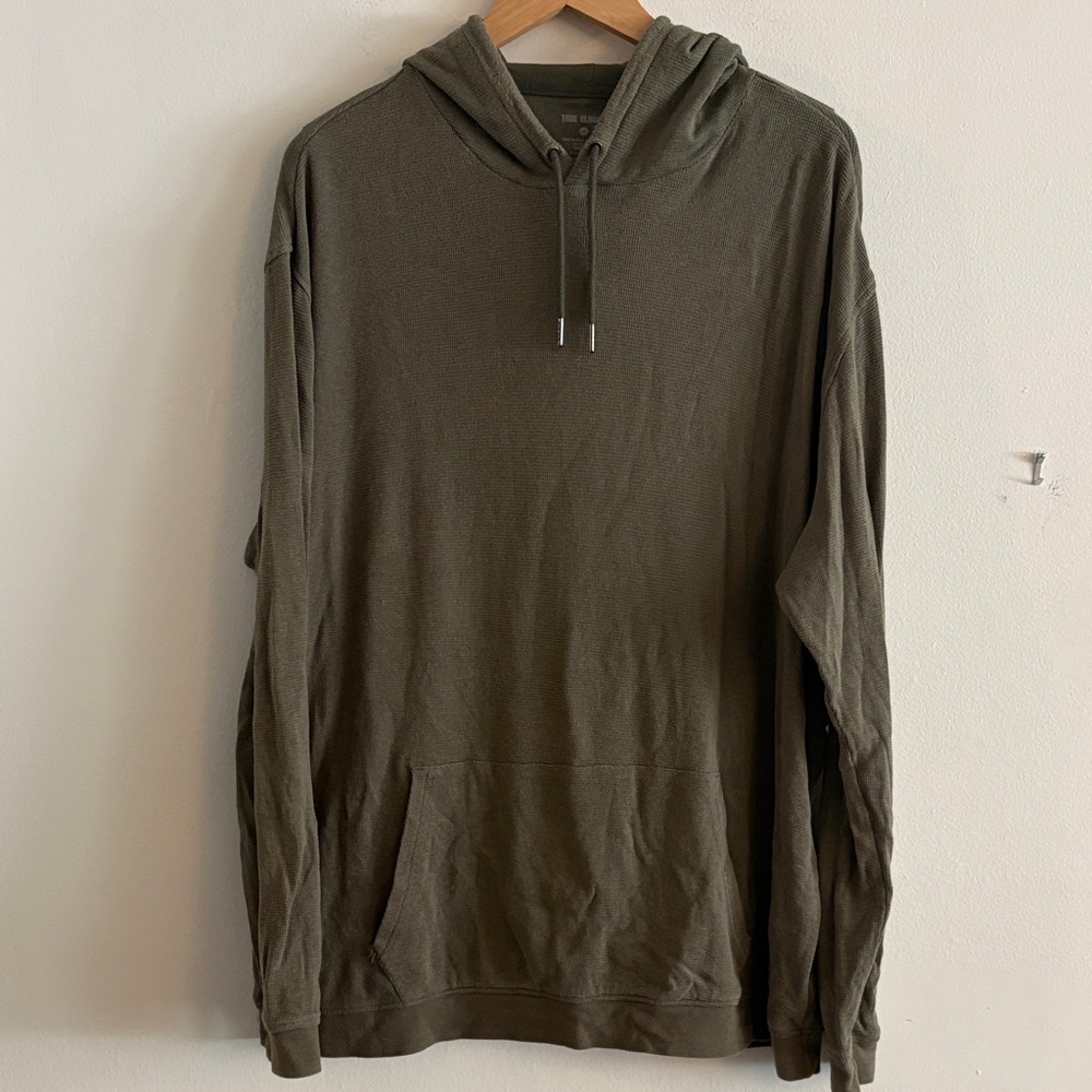 True Classic Long Sleeve Waffle Hoodie Size 2XL